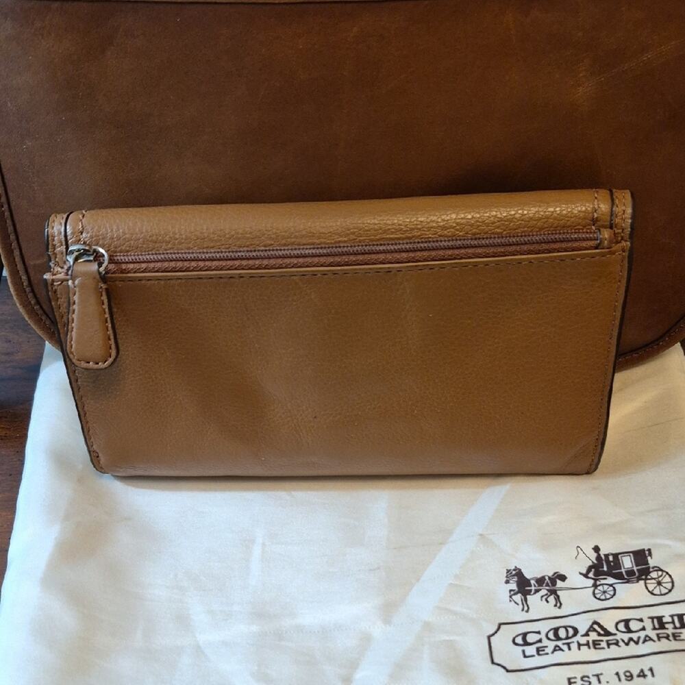 Coach City Bag Tan Leather Shoulder Crossbody Bag and Wallet Set Checkbook 9790 - Picture 13 of 16